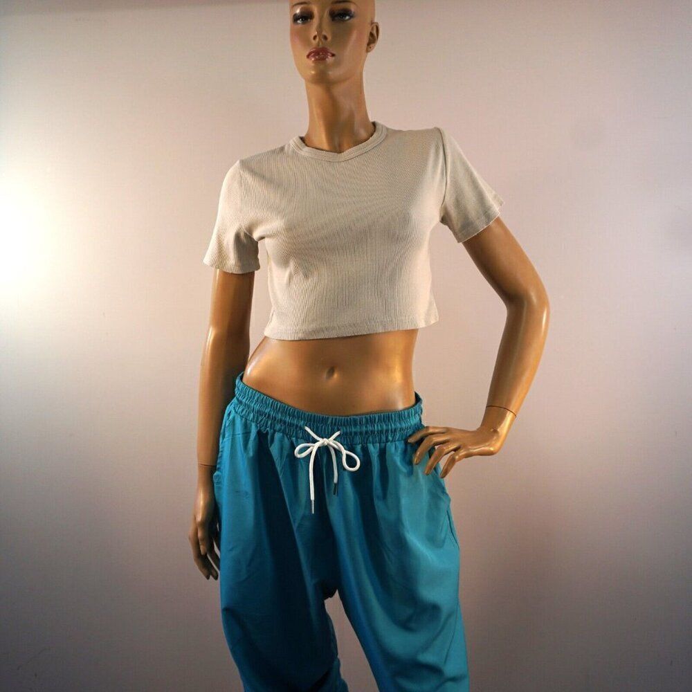 Zara Crop Top Womens Size L Beige Tee Shirt New - Picture 4 of 5